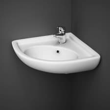 Image of RAK Compact Corner Cloakroom Basin 440mm Wide - 1 Tap Hole - Waste & Tap Not Inc