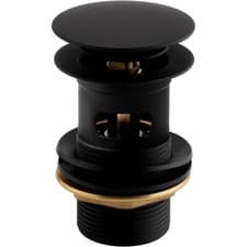 Image of Bristan Round Stylish & Modern Click Clack Slotted Basin Waste (Matt Black)