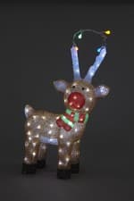 Image of Snowtime Acrylic Outdoor Standing Reindeer with 80 white Led's - 55cm Tall