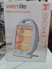 Image of 800W Folding Quartz Heater 2 Heat Settings Safety Tip Over Switch White