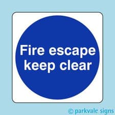 Image of Fire Escape Keep Clear Sign