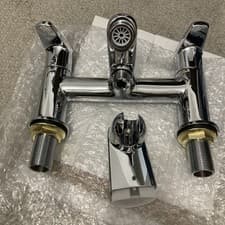 Image of Bristan Orta Bath Shower Mixer Chrome Taps Deck Mount Bathroom Tap Sinks Ceramic