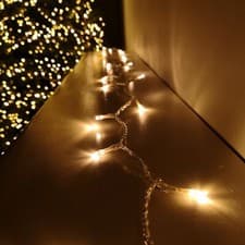 Image of 200 LED 16m Premier Christmas Outdoor Lights Timer Clear Cable in Vintage Gold
