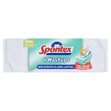Image of Spontex 4 Washups Non Scratch Sponge Scourers