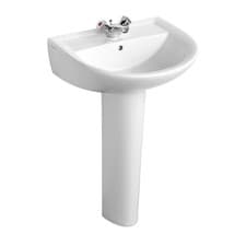 Image of Armitage Shanks Sandringham 21 Basin with Full Pedestal 550mm Wide - 1 Tap Hole