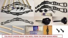 Image of Traditional Kitchen Clothes Airer Dryer Pulley Kit Black 6 Laths 1.2m-2.4m
