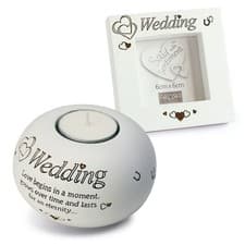 Image of Said with Sentiment Candle Holder & Frame: Wedding