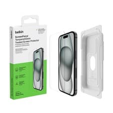Image of Belkin ScreenForce TemperedGlass Treated Screen Protector for iPhone 15/14 Pro,