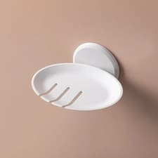 Image of Wall Hanging Soap Box Suction Cup Soap Holder Quality Soap Dish Bathroom