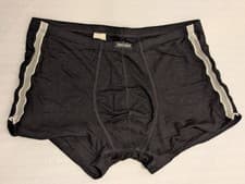 Image of Mens Hom Underwear Boxer Briefs Black With White Mesh M