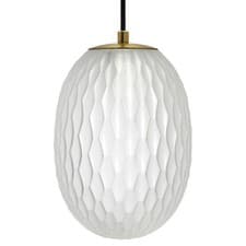 Image of Modern Brass Ceiling Pendant Light Frosted White Textured Glass Lamp Shade K447