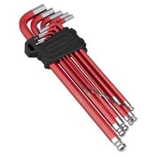 Image of Sealey Ball-End Hex Key Set 11 Piece Anti-Slip Extra-Long Metric Hex Key AK7164