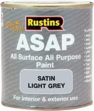 Image of Light Grey ASAP All Surface All Purpose Paint Rustins Quick Dry 250ml Made in UK