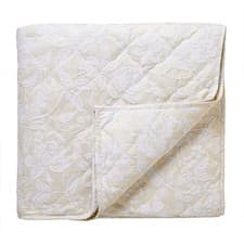 Image of Sanderson Pyramus Linen 265x260cm Quilted Throw