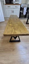 Image of Rustic 4' Dining Kitchen Bench With Steel Legs