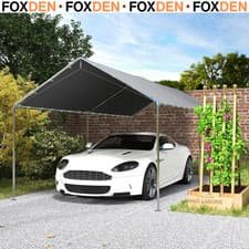Image of Carport Garage Shelter Polyethylene Canopy Tent UV Resistant Waterproof Grey