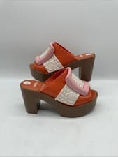 Image of Viktor & Rolf Melissa Heeled Buckled Jelly Sandals Orange Brown UK 4 EU 37 New