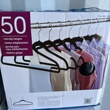 Image of Standby Flocked Non Slip Space Saving Clothes Hangers Closet Organise Pack of 50