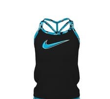 Image of Nike Big Girls Watercolor T-Crossback Tankini Top Small