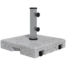 Image of Parasol Base w/ Wheels Granite Garden Outdoor Umbrella Holder Stand Square 28 kg