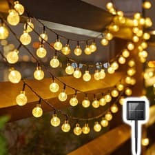 Image of SOLAR POWERED String Lights LED Retro Bulb Garden Outdoor Fairy Ball Hangin Lamp