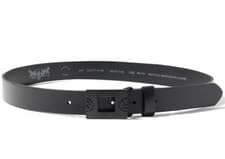 Image of Levi’s Size 115 Square Buckle Bovine Leather Belt Men’s Black Logo Durable Style
