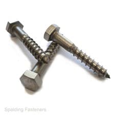 Image of M8, 8mm A2 STAINLESS STEEL COACH SCREWS HEX HEAD LAG BOLTS WOOD SCREWS
