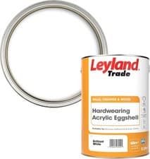 Image of Leyland Trade 264369 Acrylic Eggshell Paint - Brilliant White, 5 l (Pack of 1)