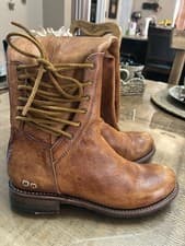 Image of Bed Stu LOXLEY Cognac Leather Cobbler Series Handmade Tall Riding Boots 8