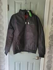 Image of Guess Jet Black A996 EDGY Biker Jacket Leather Size Medium 