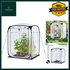 Image of Portable Walk-in Pop Up Greenhouse for Plants 49x49x67in Outdoor Indoor Garden