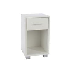 Image of Lido - White high gloss 1 drawer compact bedside cabinet