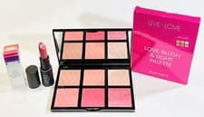 Image of Makeup Obsession Live Love Blush & Light Palette & Laura Geller Lipstick Bundle