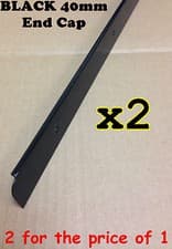 Image of 2 x Black Kitchen Worktop Edging Trim END CAP 40mm with screws *TWIN PACK OFFER*
