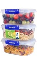 Image of Sistema KLIP IT PLUS Leakproof Food Storage Containers | 1 L | Airtight 3 Boxes