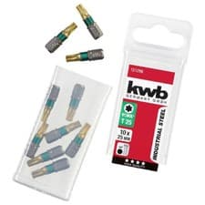 Image of kwb 124296 TX Bit set 10 pcs titanium-coated colour-coded durable
