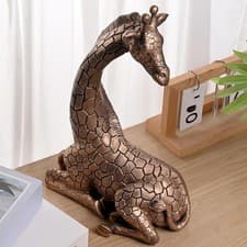 Image of Resin Figurine Collectible Artwork Gift Giraffe Statue Tabletop Ornament for