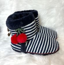 Image of ACCESSORIZE – CHERRY SLIPPER BOOTS – LARGE UK7/8 - BLUE