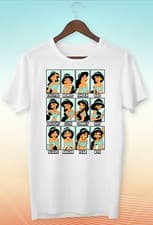 Image of Jasmine Moods Short Sleeve White-Black Men's / Women's T Shirt C565