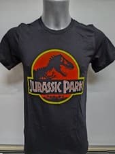 Image of Jurassic Park Original Black T-Shirt Dinosaur Jurassic World Unisex UK Size S