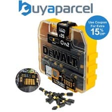 Image of Dewalt 25 Piece Impact Extreme PZ2 Pozi Screwdriver Bit Set FLEXTORQ Tough Case