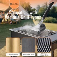 Image of BBQ Grill Cleaning Brush & Scraper Heavy Duty Stainless Steel Bristles Barbecue