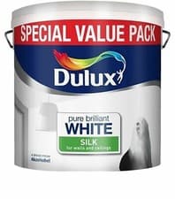 Image of Dulux Silk Paint Pure Brilliant White SILK Emulsion Walls Ceilings Paint 6L
