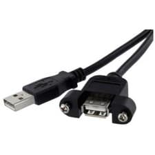 Image of USBPNLAFAM3 Startech (3 feet) USB 2.0 Panel Mount Cable A to A F/M