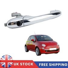 Image of For Fiat 500 & 500C Outer Chrome Door Handle Right Side Driver Side 735592012