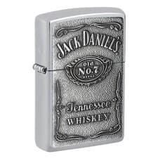 Image of Zippo 250JD427 Classic Jack Daniels Pewter Emblem High Polish Chrome Lighter New