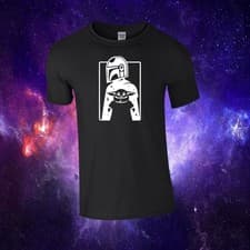 Image of The Mandalorian Baby Yoda Grogu Star Wars Inspired Kids/Adults Top T-shirt Tee
