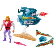 Image of Masters Of The Universe Prince Adam Figure & Sky Sled Modern Retro Playset