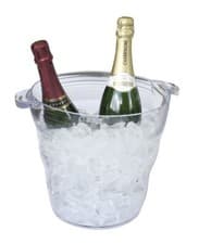 Image of Double Acrylic Ice Bucket Wine Drinks Pail Cooler Champagne Display Clear 16pint