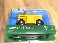 Image of BRIO WORLD Elephant and Wagon 33969 The elephant fits perfectly with the wagon